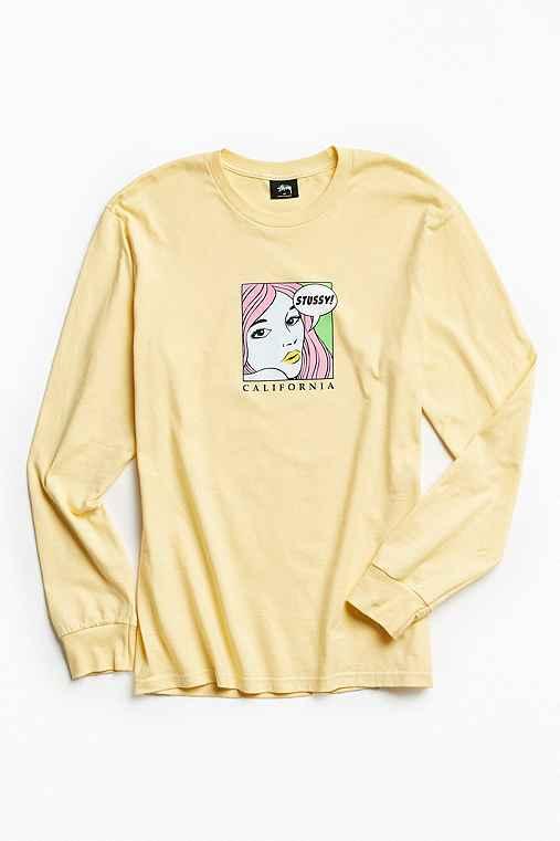 Urban Outfitters Stussy Cali Girl Long Sleeve Tee,yellow,s