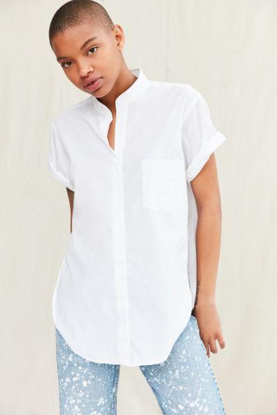 Urban Renewal Remade Mandarin-collar Side-slit Shirt