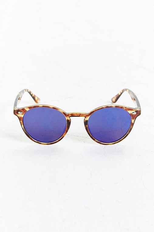 Urban Outfitters Flat Plastic Round Sunglasses,brown,one Size