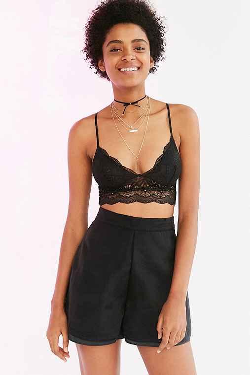 Urban Outfitters Kimchi Blue Organza High-rise Short,black,4