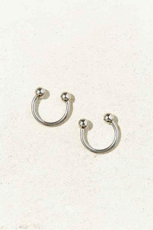 Urban Outfitters Open Ball Hoop Earring,silver,one Size