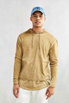 Urban Outfitters Washed Double Layer Hooded Long Sleeve Tee,honey,m