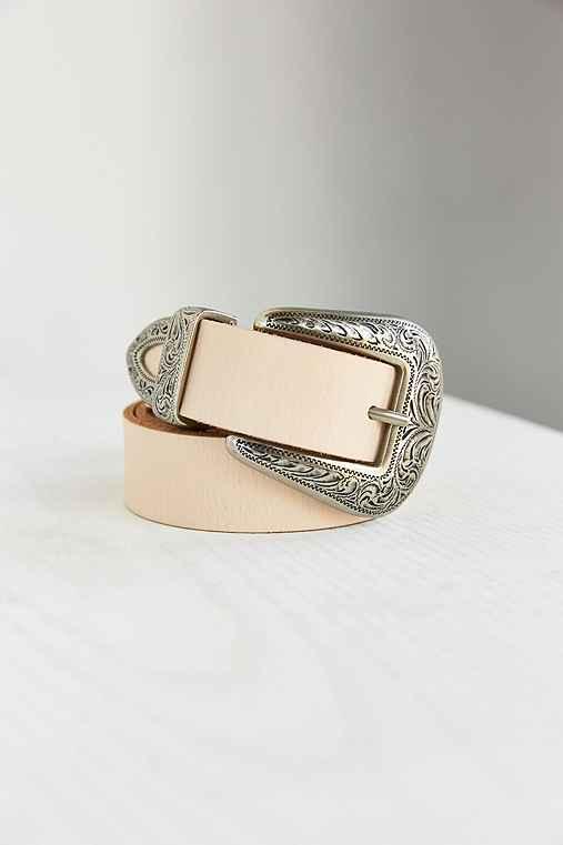Urban Outfitters Ecote Metal-tipped Leather Belt,cream,l
