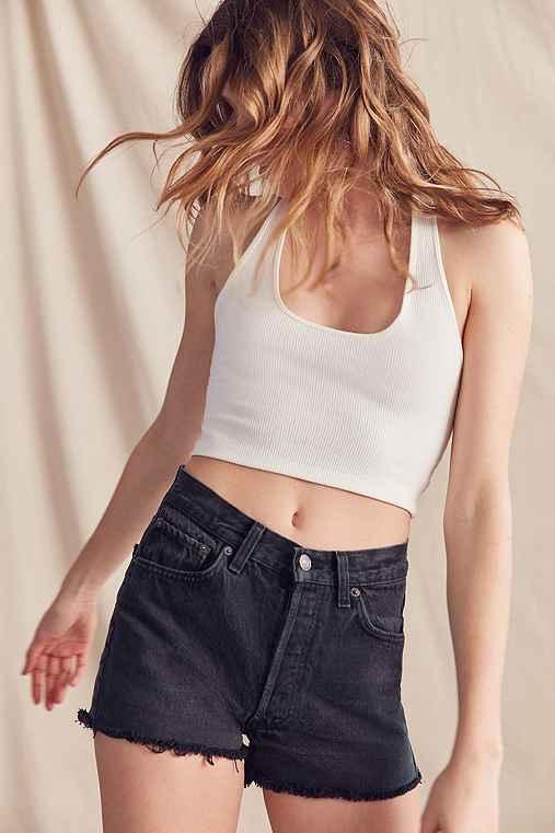 Urban Outfitters Urban Renewal Recycled Levi's Cutoff Denim Short,black,m