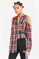 Urban Outfitters Silence + Noise Cold Shoulder Button-down Shirt,purple,xs