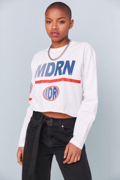 Urban Outfitters Bdg Modern Long-sleeve Cropped Tee