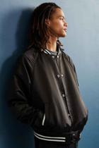 Urban Outfitters Uo Satin Club Jacket,black,xs