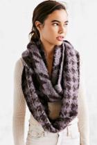 Urban Outfitters Houndstooth Eternity Scarf,purple,one Size