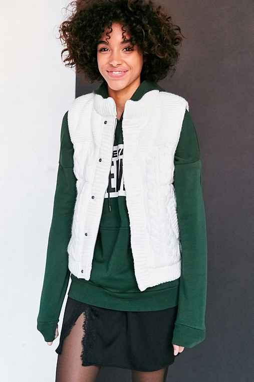 Urban Outfitters Bdg Cable Knit Sweater Vest,cream,m/l