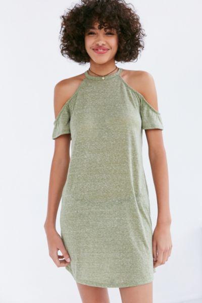 Bdg Heathered Cold Shoulder T-shirt Mini Dress