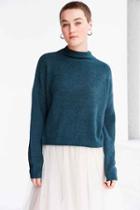 Urban Outfitters Silence + Noise Johnny Mock Neck Sweater,olive,xs