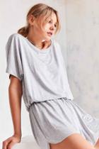 Urban Outfitters Silence + Noise Slouchy Tee Romper,light Grey,m