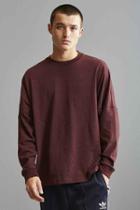 Urban Outfitters Uo Box Drop Shoulder Long Sleeve Tee,maroon,m