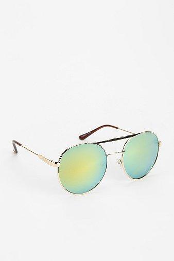 Mirrored Metal Round Aviator Sunglasses