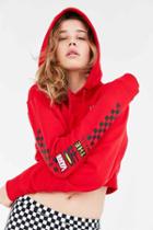 Urban Outfitters Vans & Uo Cropped Hoodie Sweatshirt,red,xs