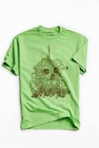 Urban Outfitters Uo Artist Editions Seldon Hunt Skull Sewer Tee,lime,m