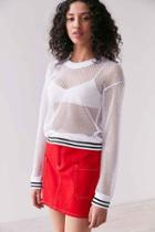 Urban Outfitters Truly Madly Deeply Ali Mesh Sweatshirt,white,l