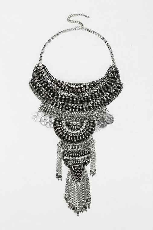 Taza Leather Chain Statement Necklace