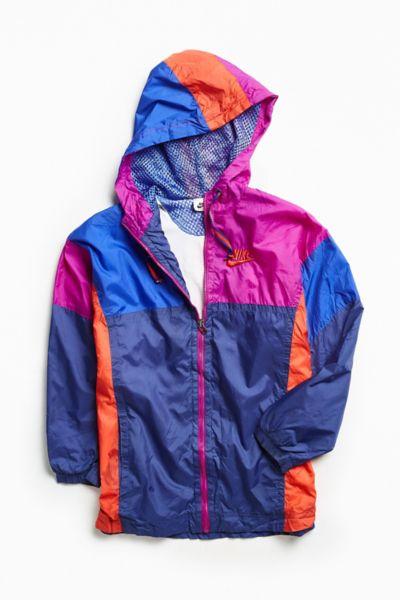 Urban Outfitters Vintage Nike Blue Purple Red '90s Prep Sport Windbreaker Jacket