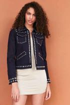 Urban Outfitters Ecote Studded Zip-up Jacket,navy,s
