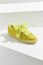 Urban Outfitters Puma Suede Heart Sneaker,lime,7