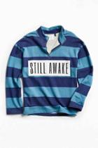 Urban Outfitters Uo Still Awake Half-zip Mock Neck Sweatshirt,navy,m