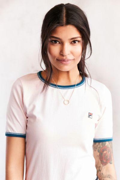 Fila + Uo Ribbed Trim Logo Tee