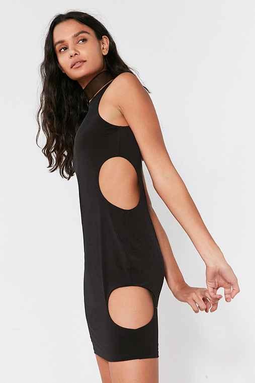 Urban Outfitters Silence + Noise Circle Cutout Bodycon Dress,black,l