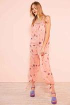Urban Outfitters Kimchi Blue Winnie Floral Print Balloon-leg Jumpsuit,pink,s