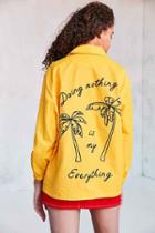 Urban Outfitters Bdg Ott Street Palm Tree Coach Jacket,yellow,xs
