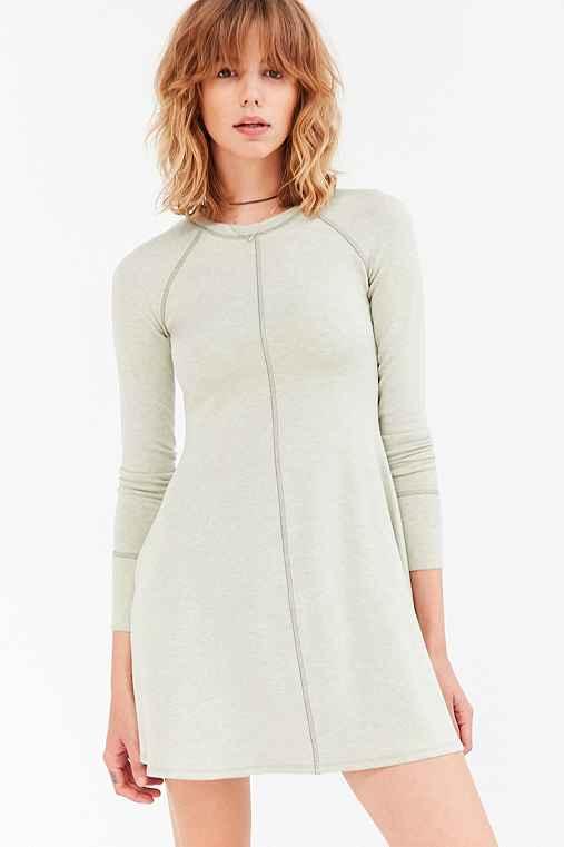 Urban Outfitters Bdg Outfield Long-sleeve Sweatshirt Mini Dress,mint,xs