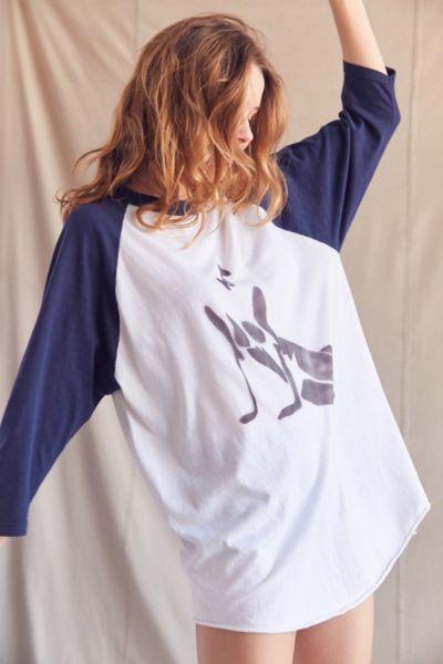 Uo Design X Urban Renewal Abstract Airbrushed Lady Baseball Tee