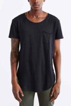 Urban Outfitters Feathers Curved Hem Tee,black,xs