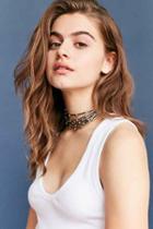 Urban Outfitters Geo Statement Choker Necklace,silver,one Size