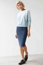 Urban Outfitters Silence + Noise Dex Rib Knit Midi Skirt,blue Multi,l