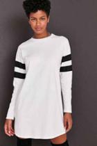 Urban Outfitters Truly Madly Deeply Oversized Varsity Stripe T-shirt Dress,black & White,s