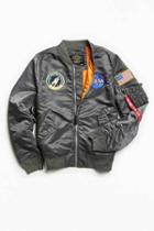 Urban Outfitters Alpha Industries L-2b Nasa Bomber Jacket,dark Grey,s