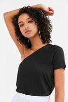 Urban Outfitters Silence + Noise Willow One-shoulder Shirt,black,s
