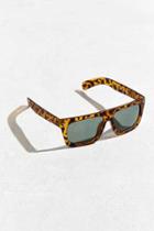 Urban Outfitters Flat Top Wide Sunglasses,brown,one Size