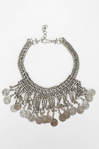 Metal Mesh Coin Necklace