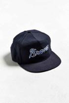 Urban Outfitters Vintage Atlanta Braves Snapback Hat,navy,one Size