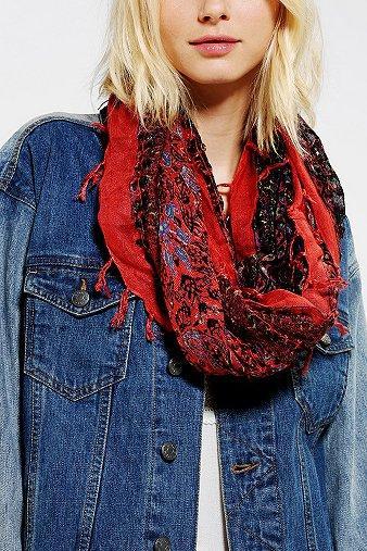 Printed Tassel Eternity Scarf