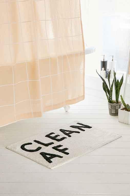 Urban Outfitters Clean Af Bath Mat,black & White,one Size