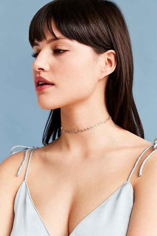 Urban Outfitters Brandy Icon Choker Necklace,silver,one Size
