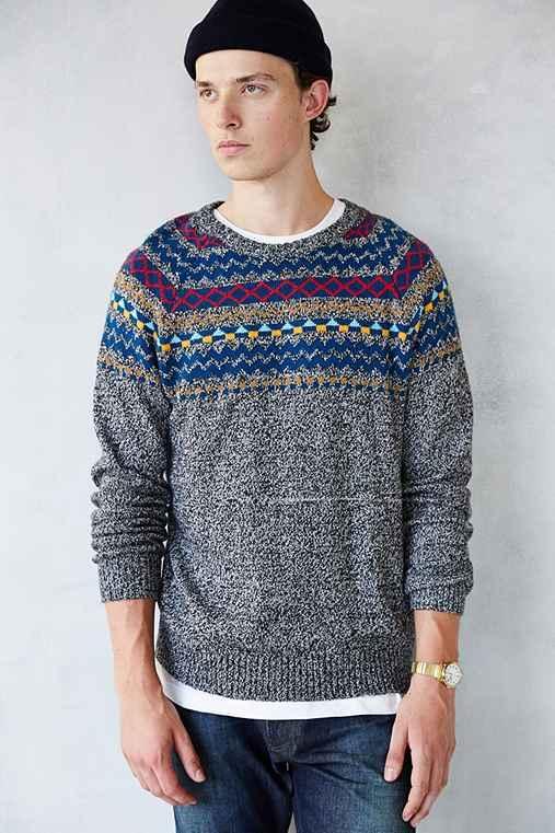 O'hanlon Mills Blocked Fair Isle Crew-neck Sweater