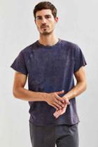 Urban Outfitters Uo Raw Cut Washed Raglan Tee,navy,s