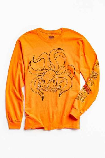 Urban Outfitters Nine-tailed Demon Fox Long Sleeve Tee,orange,xl