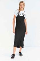 Urban Outfitters Silence + Noise Bronte Bias-cut Midi Slip Dress,black,m