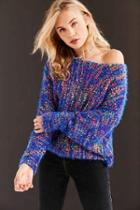 Urban Outfitters Ecote Funfetti Dolman-sleeve Sweater,blue Multi,s