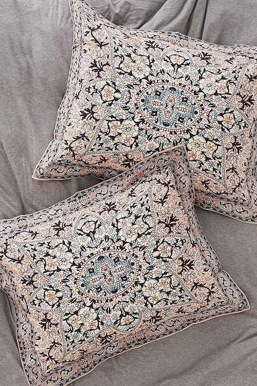 Urban Outfitters Dion Scarf Medallion Sham Set,peach,one Size